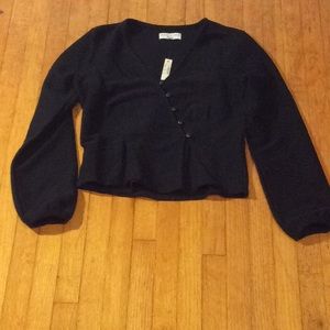 TeXTURE & THREAD Madewell Black Blouse